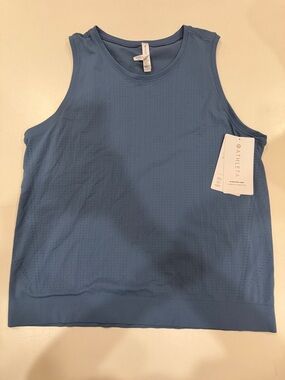 Athleta Dusty Blue Sleeveless Mesh Workout Tank